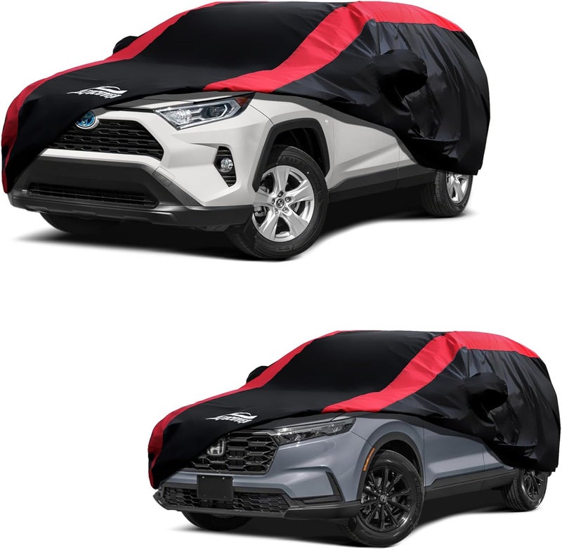 AltoCover SUV Car Cover Custom Fit for Toyota RAV4 1996-2025, Honda CRV 1997-2025, Car Cover Waterproof All Weather Outdoor Protection with Red Strip Design - Image 1